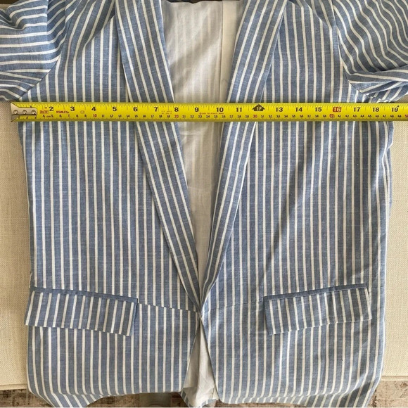 ESQUALO 100% Cotton Striped Nautical coastal Blazer Size M-L (See decription) - Picture 11 of 12